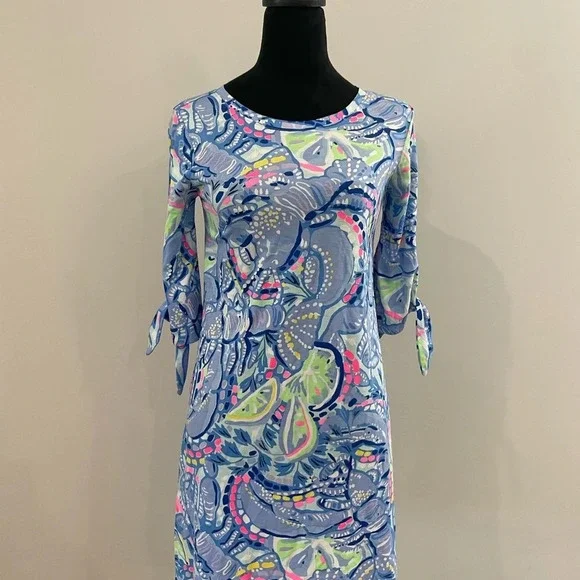 Lilly Pulitzer Women’s Size XS Pinch Pinch Print Preston Dress 100% Pima Cotton - Picture 2 of 7